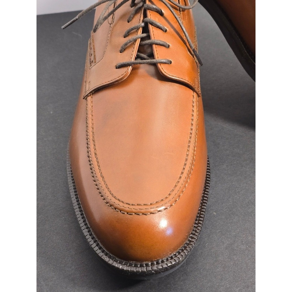 Johnston & Murphy McGrath Mens Italian Calfskin Leather Saddle Brown Oxfords NEW - Picture 2 of 16